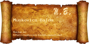 Muskovics Balda névjegykártya